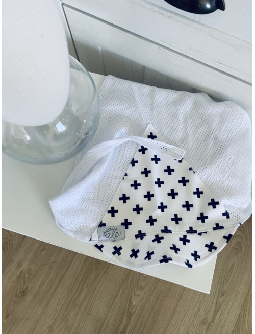 Biela dierková šatka SUMMER so šiltom - na viazanie