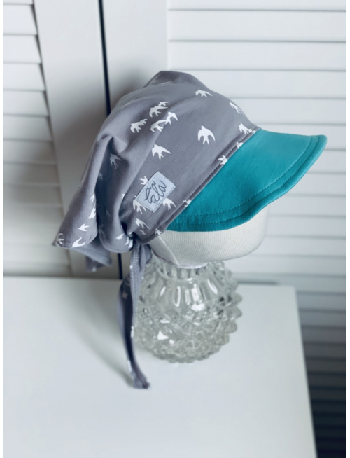 Tepláková šatka SUMMER so šiltom - na viazanie - Lastovička
