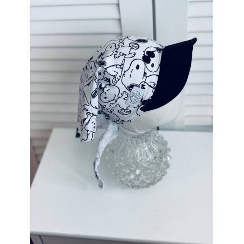 Úpletová šatka SUMMER so šiltom - na viazanie - SNOOPY