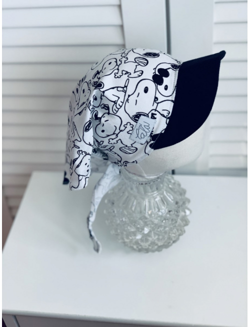 Úpletová šatka SUMMER so šiltom - na viazanie - SNOOPY