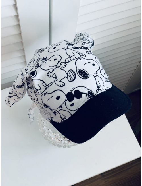 Úpletová šatka SUMMER so šiltom - na viazanie - SNOOPY