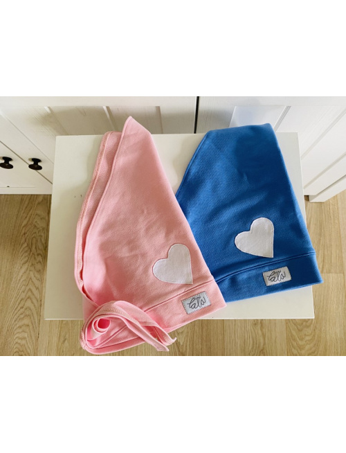 Úpletová šatka SUMMER bez šiltu - na viazanie - S BIELYM SRDIEČKOM