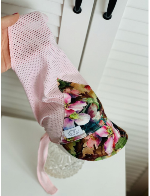 Dierková šatka SUMMER so šiltom - na viazanie - Magnólia