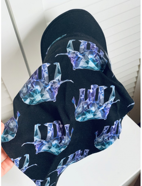 Úpletová šatka SUMMER s čiernym šiltom - na viazanie - CUBE SLONY