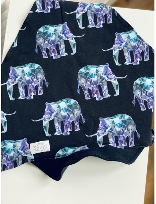 Úpletová šatka SUMMER s čiernym šiltom - na viazanie - CUBE SLONY