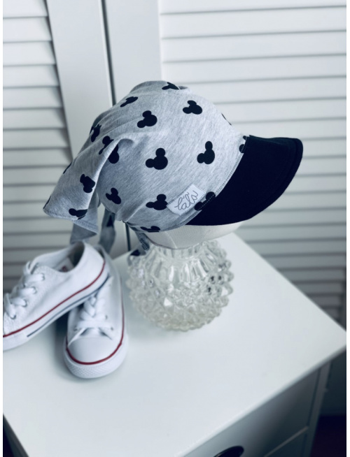 Úpletová šatka s čiernym šiltom na uzol DANIEL