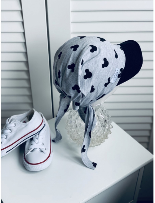 Úpletová šatka s čiernym šiltom na uzol DANIEL