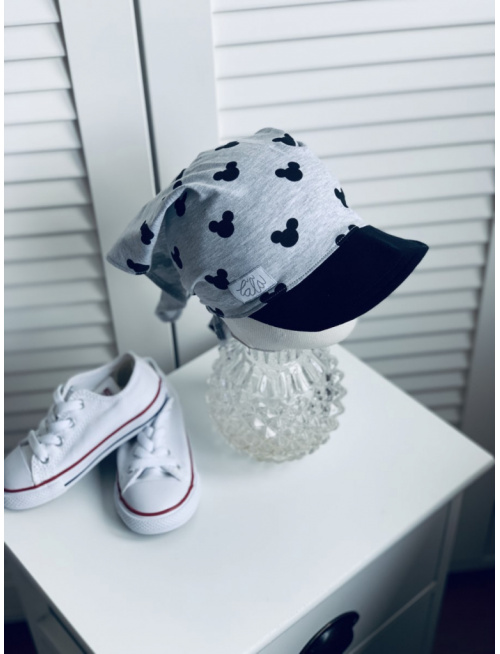 Úpletová šatka s čiernym šiltom na uzol DANIEL