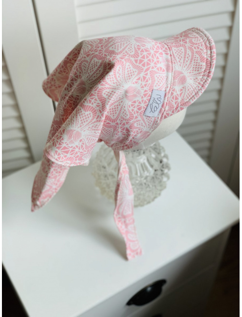 Tepláková šatka SUMMER  so šiltom - na viazanie - čipková