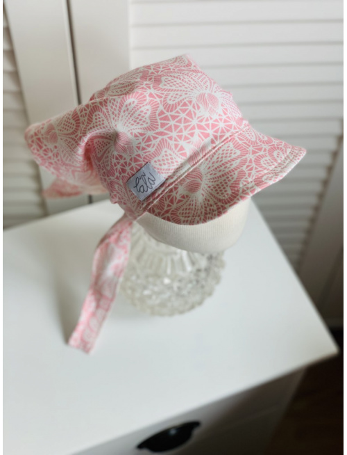 Tepláková šatka SUMMER  so šiltom - na viazanie - čipková