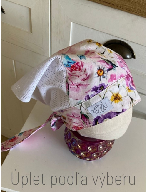 Dierková šatka ZOJA bez šiltu - na viazanie - Maľované ruže