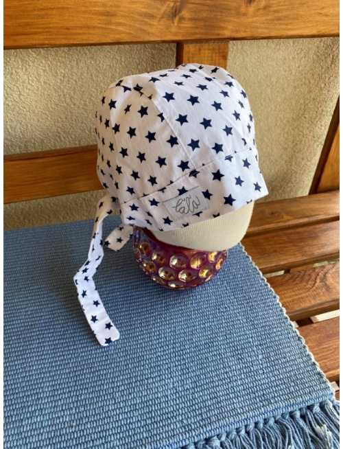 Pirátka bez šiltu na viazanie - 100% pevná bavlna