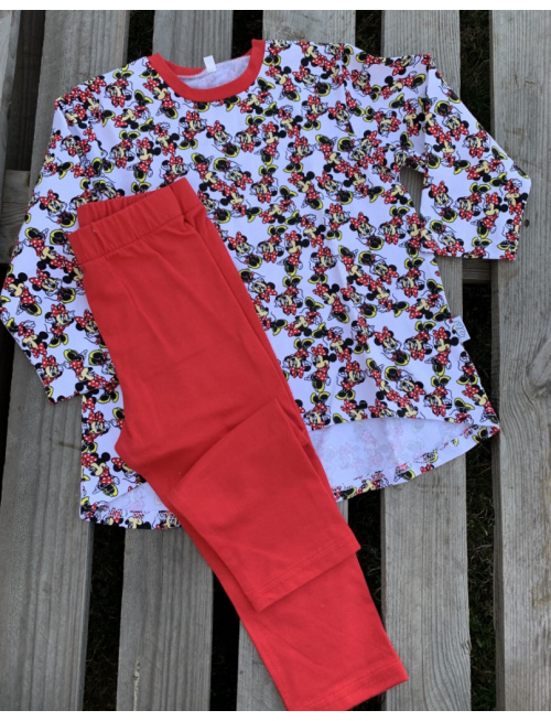 Detské pyžamko s rastúcimi manžetami MINNIE - tunikový strih