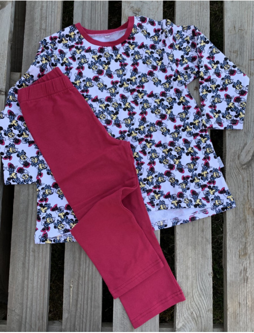 Detské pyžamko s rastúcimi manžetami MINNIE - tunikový strih