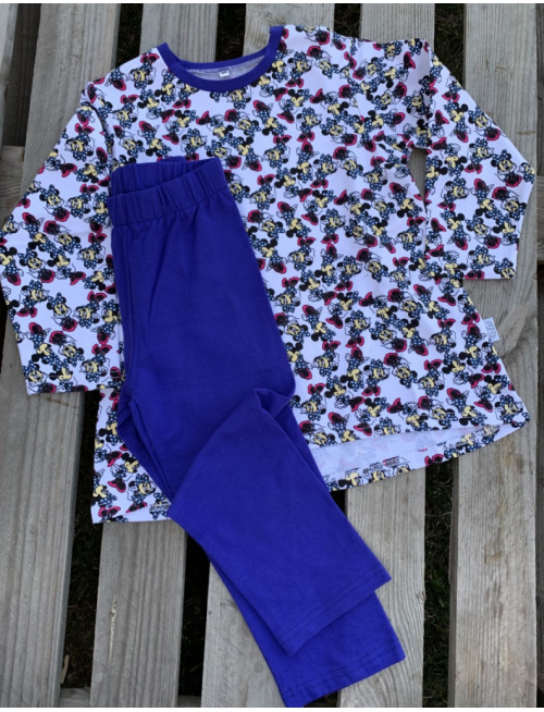 Detské pyžamko s rastúcimi manžetami MINNIE - tunikový strih