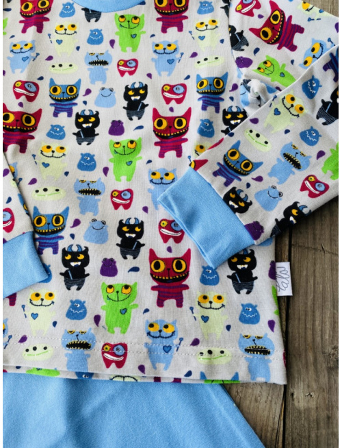 Detské pyžamko s rastúcimi manžetami STRAŠIDIELKO - klasik strih