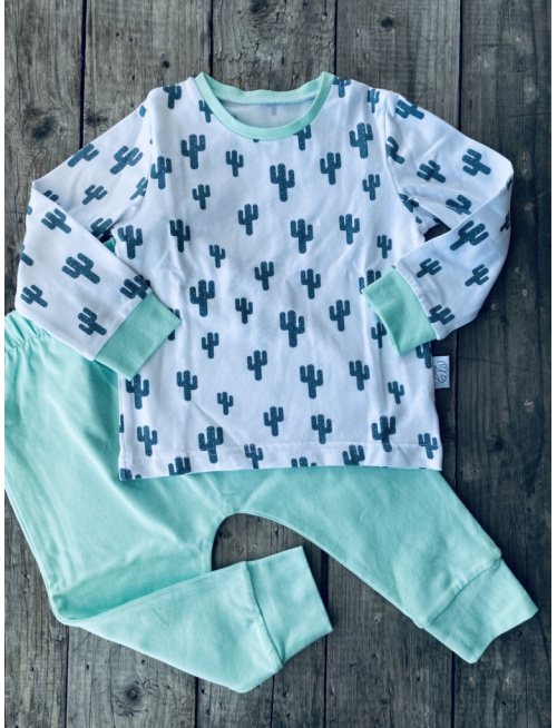 Detské pyžamko s rastúcimi manžetami KAKTUS - klasik strih