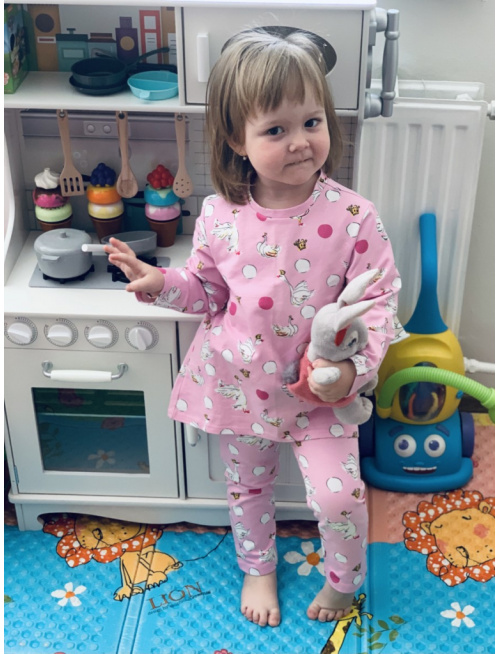 Detské pyžamko s rastúcimi manžetami LABUŤ - tunikový strih