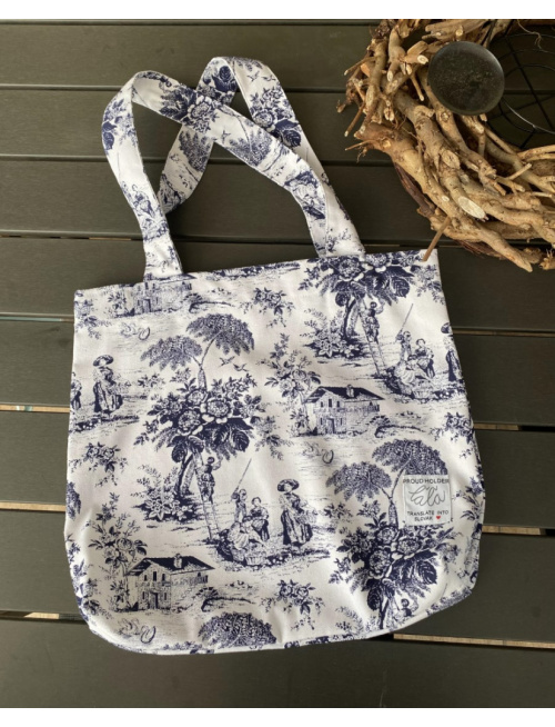 Ľudová taška modrotlač na bielom podklade