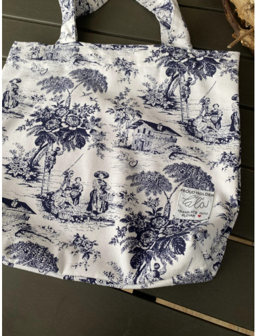 Ľudová taška modrotlač na bielom podklade