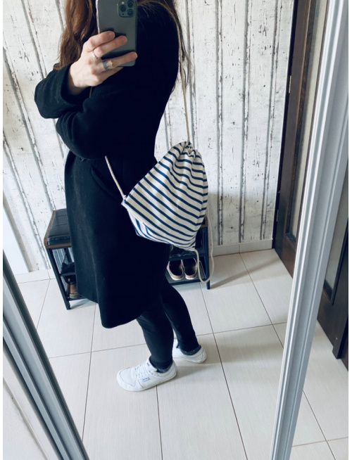 Ruksačik prírodný s modrými pásikmi