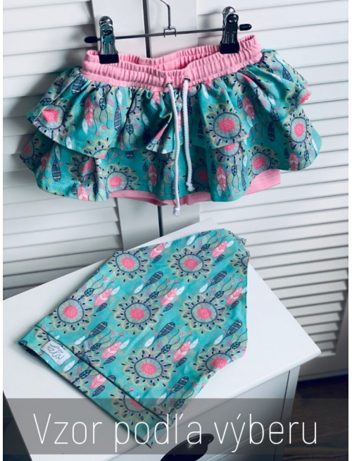 Vzorovaná úpletová šatka LORY bez šiltu - na pevno