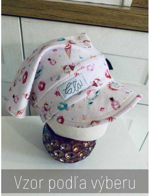 Vzorovaná úpletová šatka LORY so šiltom - na pevno