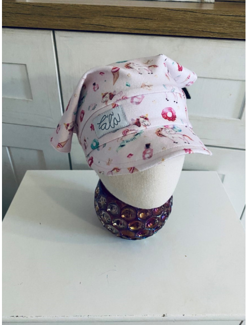 Vzorovaná úpletová šatka LORY so šiltom - na pevno