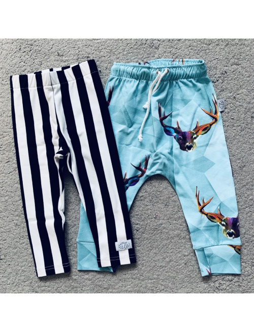 Pásikavé ÚPLETOVÉ legíny KLASIK - čierna/biela