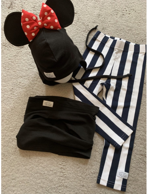 ÚPLETOVÉ legíny KLASIK - hrubý pásik - temná modrá/biela