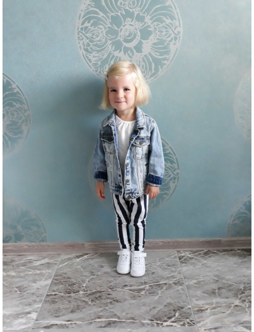 Pásikavé ÚPLETOVÉ legíny KLASIK - čierna/biela