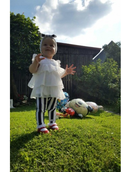 Pásikavé ÚPLETOVÉ legíny KLASIK - čierna/biela