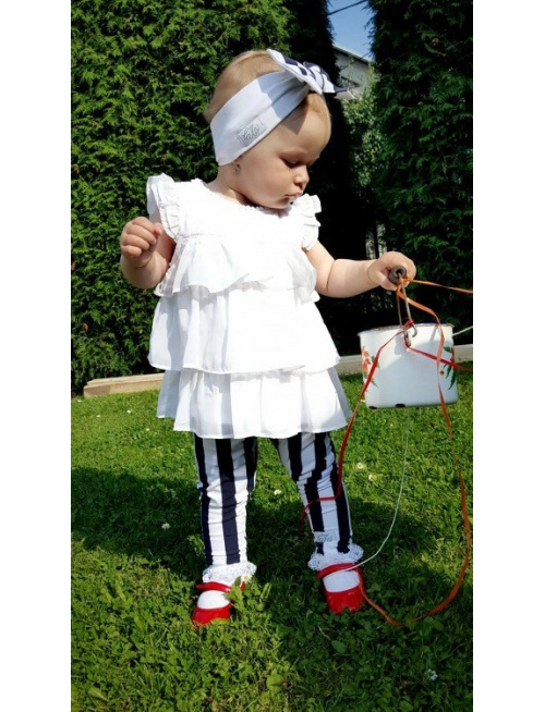 Pásikavé ÚPLETOVÉ legíny KLASIK - čierna/biela