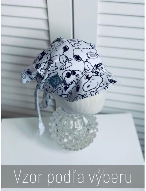 Vzorovaná úpletová šatka so šiltom na viazanie SUMMER