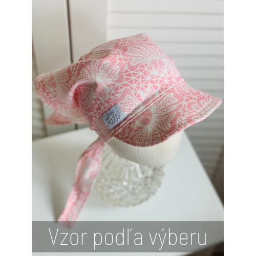 Tepláková šatka SUMMER  so šiltom - na viazanie - čipková