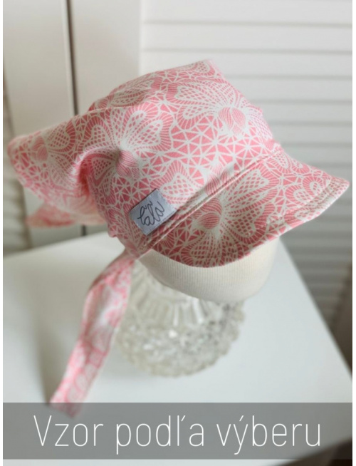 Tepláková šatka SUMMER  so šiltom - na viazanie - čipková