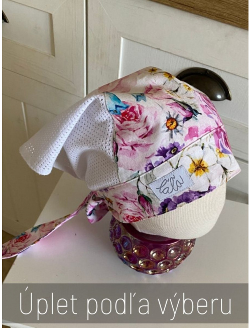 Dierková šatka ZOJA bez šiltu - na viazanie - Maľované ruže