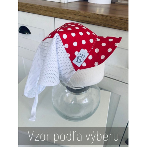 Biela dierková šatka SUMMER so šiltom - na viazanie