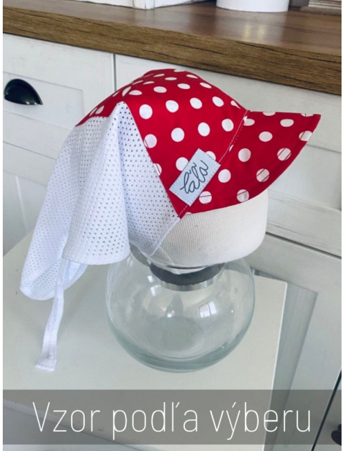 Biela dierková šatka SUMMER so šiltom - na viazanie