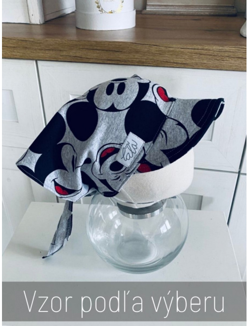 Vzorovaná tepláková šatka so šiltom - na uzol Kubko