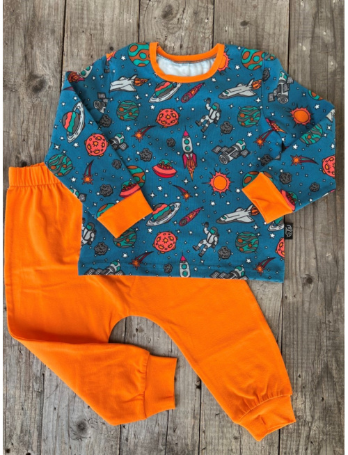 Detské pyžamko s rastúcimi manžetami VESMÍR - klasik strih