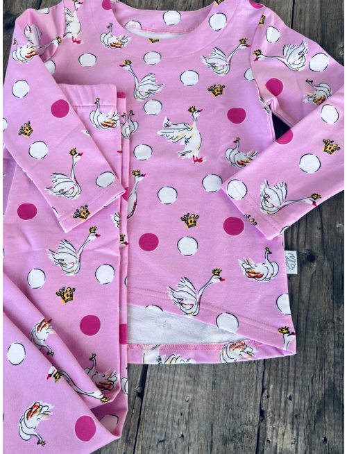 Detské pyžamko s rastúcimi manžetami LABUŤ - tunikový strih