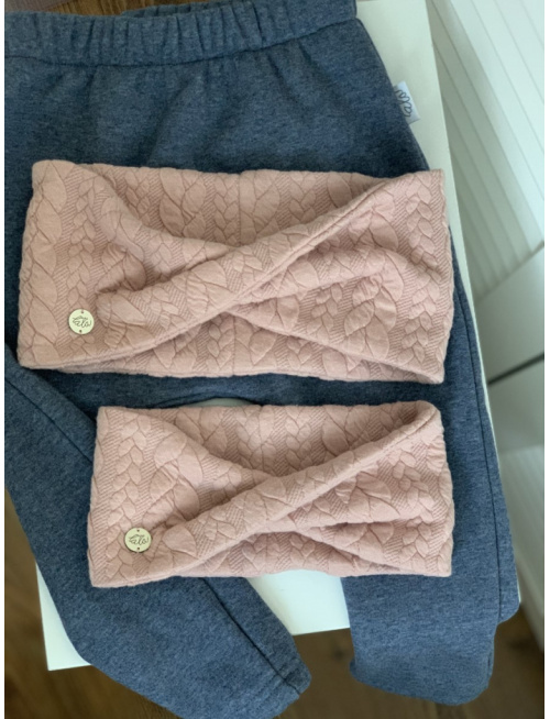 Vrkočová preklopená čelenka PÚDROVÁ - LEN DO VYPREDANIA ZÁSOB