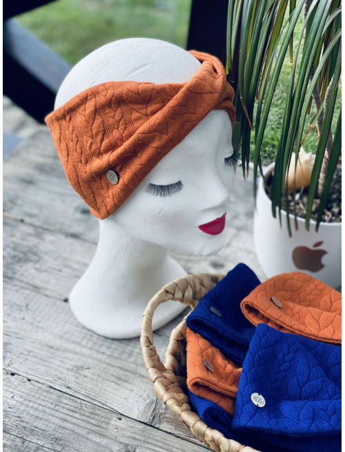 Vrkočová preklopená čelenka TERAKOTA - LEN DO VYPREDANIA ZÁSOB