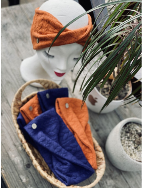 Vrkočová preklopená čelenka TERAKOTA - LEN DO VYPREDANIA ZÁSOB