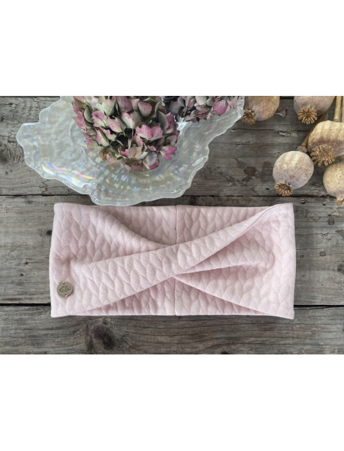 Preklopená čelenka s 3D vzorom SVETLÁ PÚDROVÁ