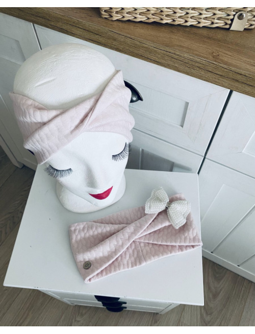 Preklopená čelenka s 3D vzorom SVETLÁ PÚDROVÁ