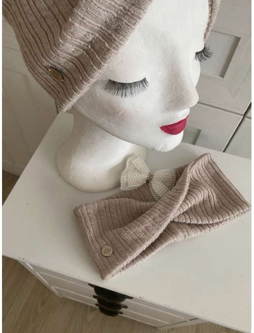 Preklopená svetrová čelenka Deluxe NUDE