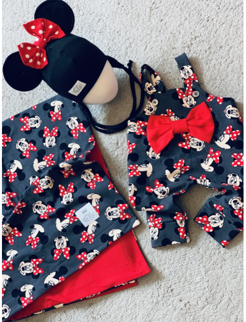 Teplákové gate na traky Minnie s mašľou a volánom