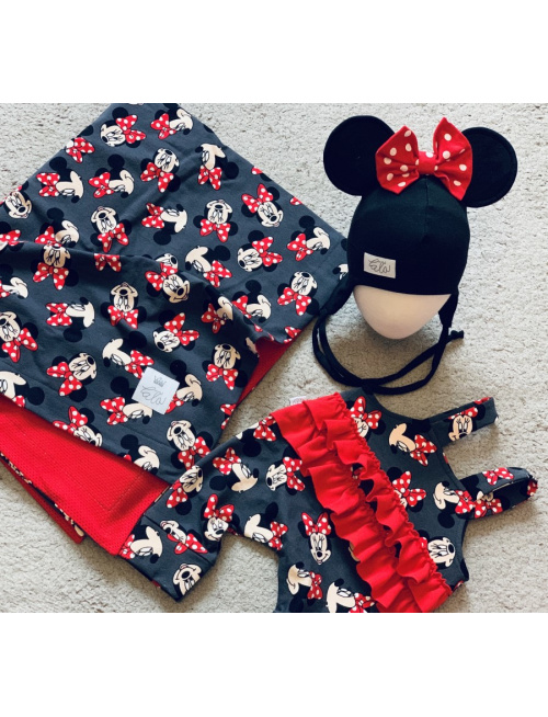 Teplákové gate na traky Minnie s mašľou a volánom